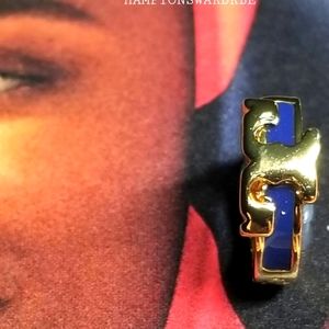 💙Tory Burch💙 Huggie Enamel Navy 14K Plt earrgs